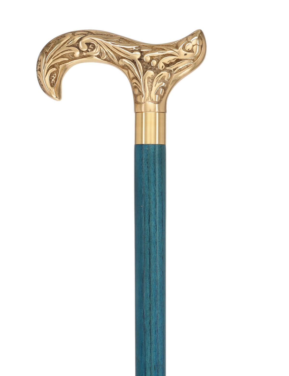 Premium Brass Derby Handle Cane: Stained Custom Color Shaft Brass Walking Canes - Tophatter Daily Deals