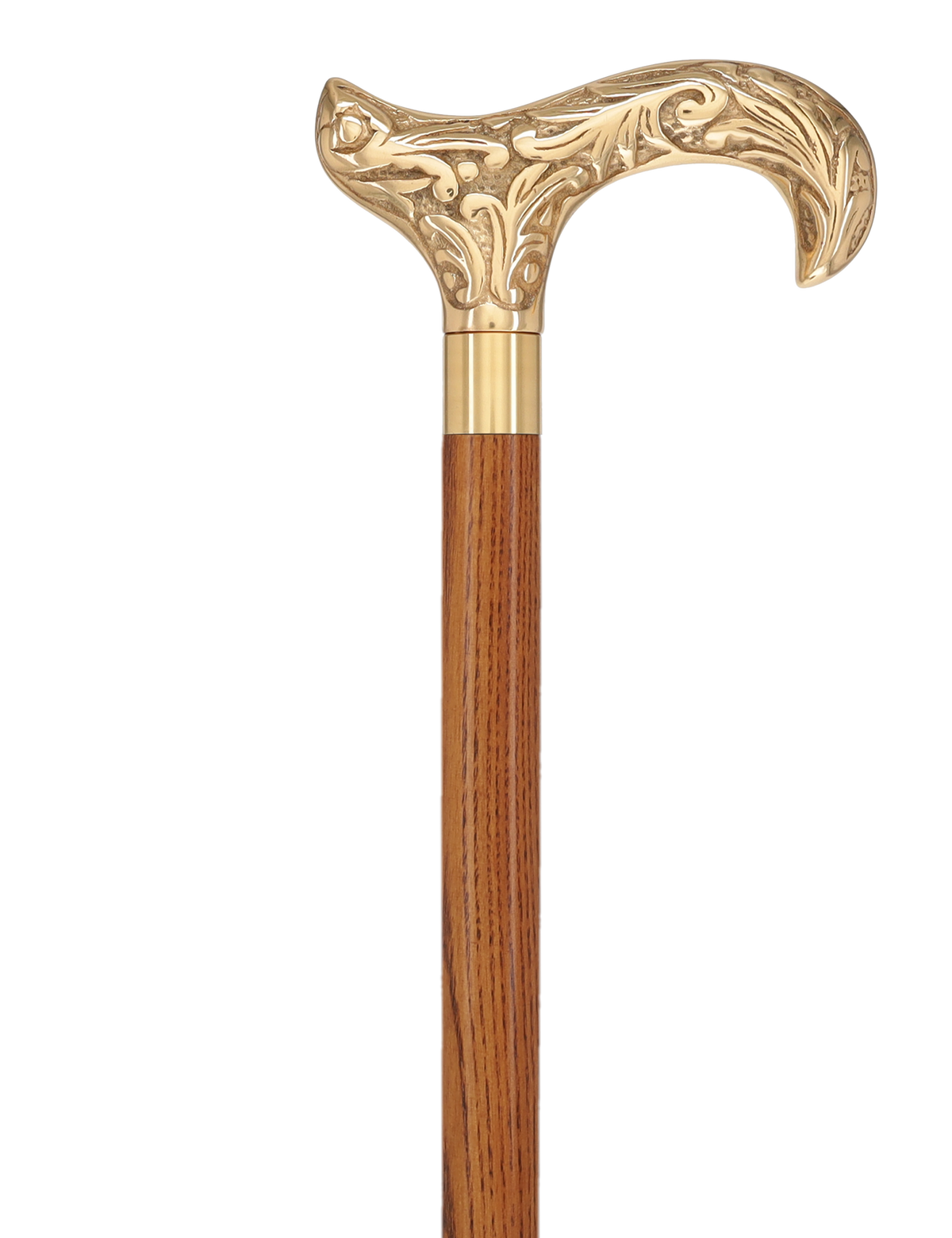 Premium Brass Derby Handle Cane: Stained Custom Color Shaft Brass Walking Canes - Tophatter Daily Deals