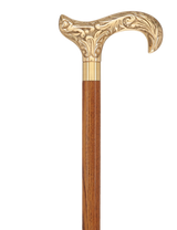 Premium Brass Derby Handle Cane: Stained Custom Color Shaft Brass Walking Canes - Tophatter Daily Deals
