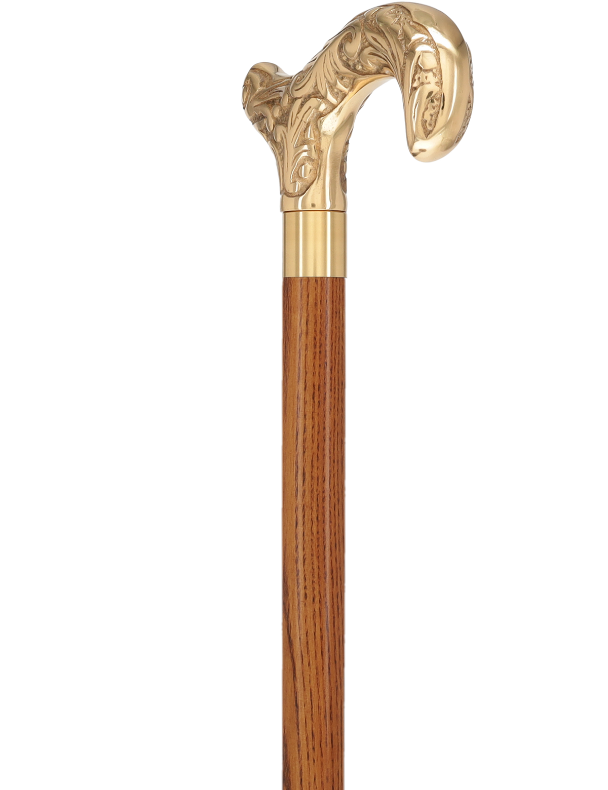 Premium Brass Derby Handle Cane: Stained Custom Color Shaft Brass Walking Canes - Tophatter Daily Deals