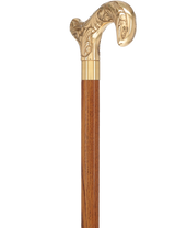 Premium Brass Derby Handle Cane: Stained Custom Color Shaft Brass Walking Canes - Tophatter Daily Deals