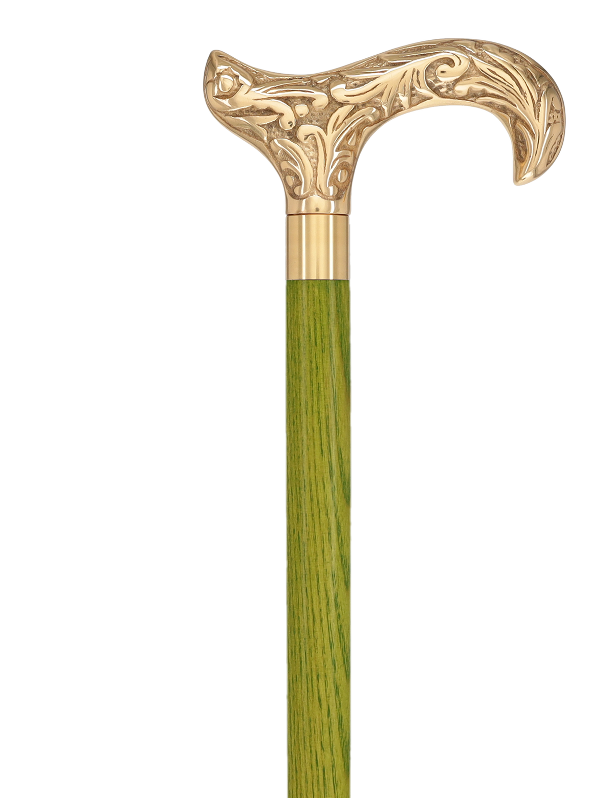 Premium Brass Derby Handle Cane: Stained Custom Color Shaft Brass Walking Canes - Tophatter Daily Deals