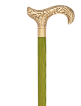 Premium Brass Derby Handle Cane: Stained Custom Color Shaft Brass Walking Canes - Tophatter Daily Deals
