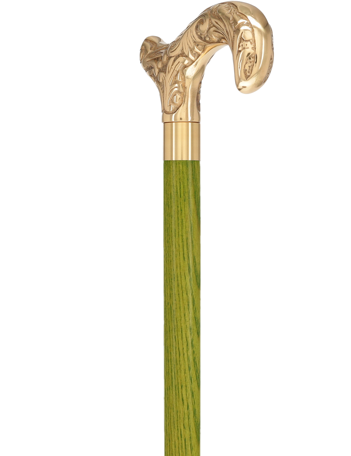 Premium Brass Derby Handle Cane: Stained Custom Color Shaft Brass Walking Canes - Tophatter Daily Deals