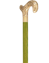 Premium Brass Derby Handle Cane: Stained Custom Color Shaft Brass Walking Canes - Tophatter Daily Deals