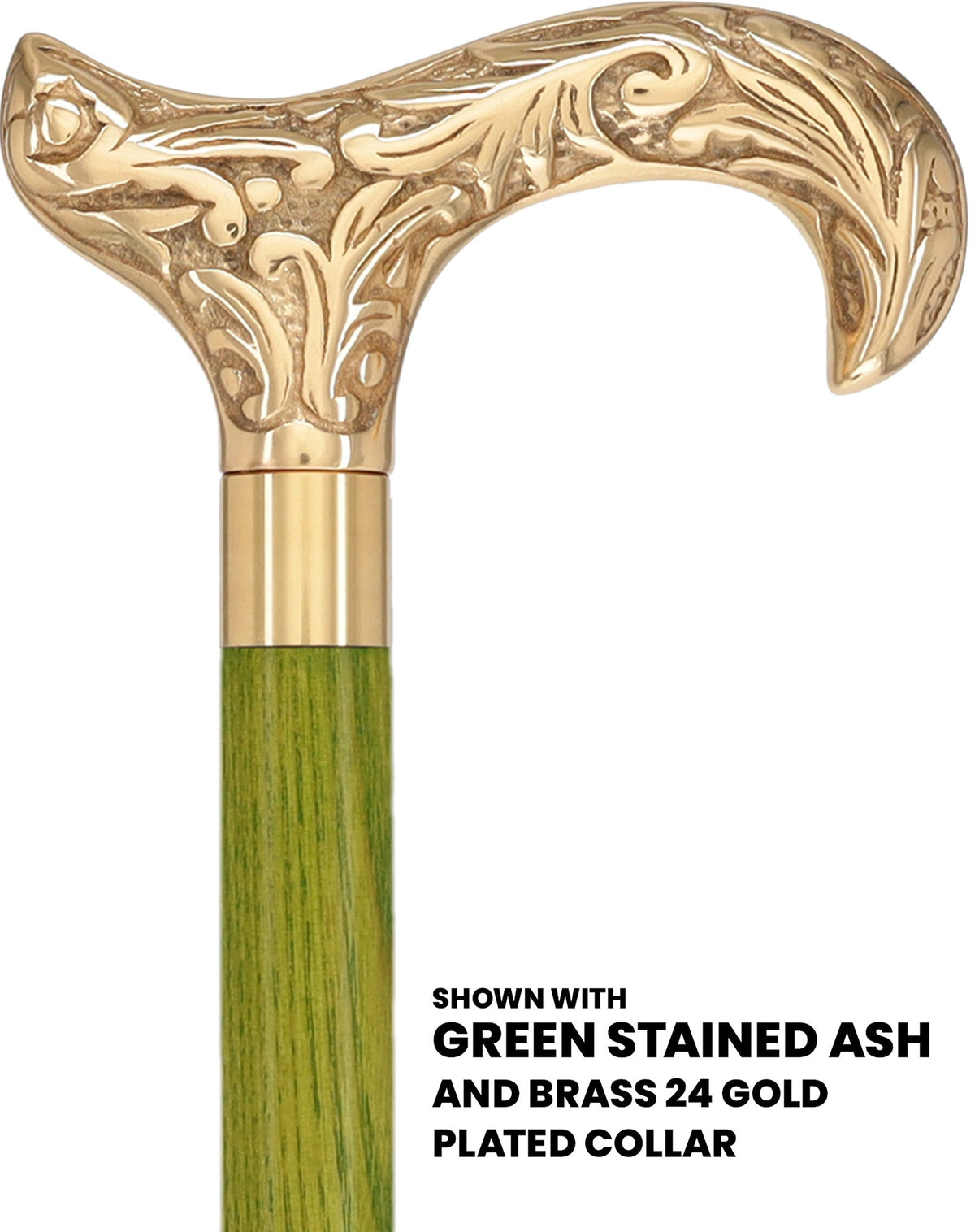 Premium Brass Derby Handle Cane: Stained Custom Color Shaft Brass Walking Canes - Tophatter Daily Deals