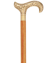 Premium Brass Derby Handle Cane: Stained Custom Color Shaft Brass Walking Canes - Tophatter Daily Deals