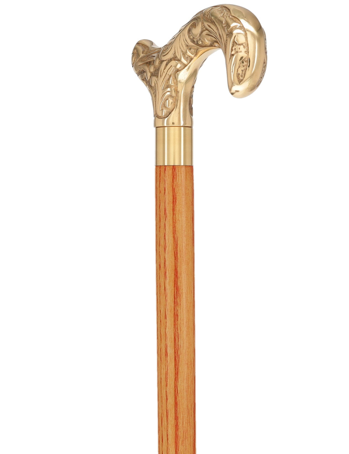 Premium Brass Derby Handle Cane: Stained Custom Color Shaft Brass Walking Canes - Tophatter Daily Deals