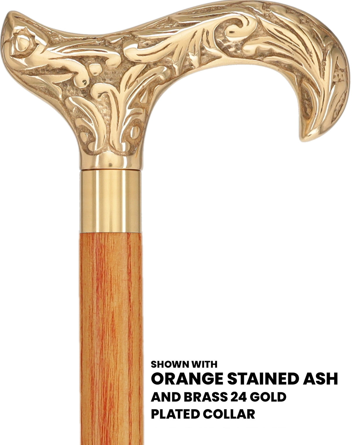 Premium Brass Derby Handle Cane: Stained Custom Color Shaft Brass Walking Canes - Tophatter Daily Deals