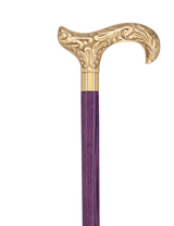 Premium Brass Derby Handle Cane: Stained Custom Color Shaft Brass Walking Canes - Tophatter Daily Deals