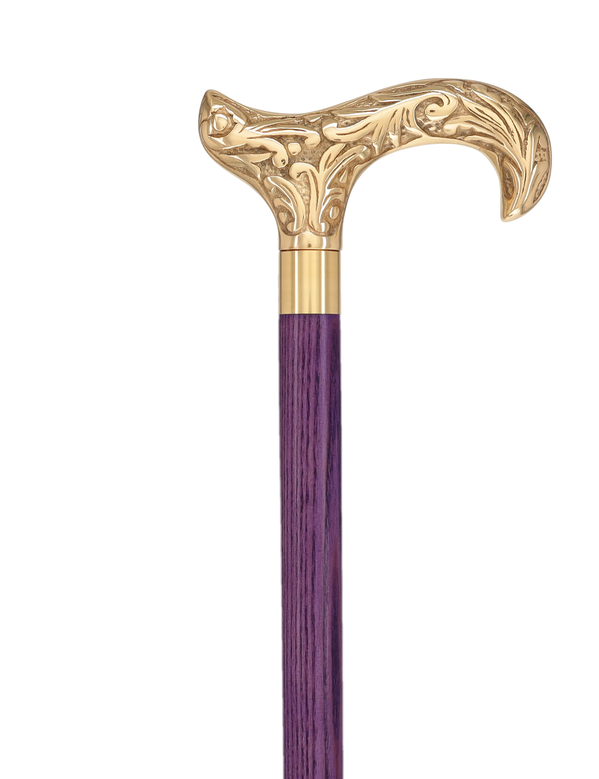 Premium Brass Derby Handle Cane: Stained Custom Color Shaft Brass Walking Canes - Tophatter Daily Deals