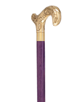 Premium Brass Derby Handle Cane: Stained Custom Color Shaft Brass Walking Canes - Tophatter Daily Deals