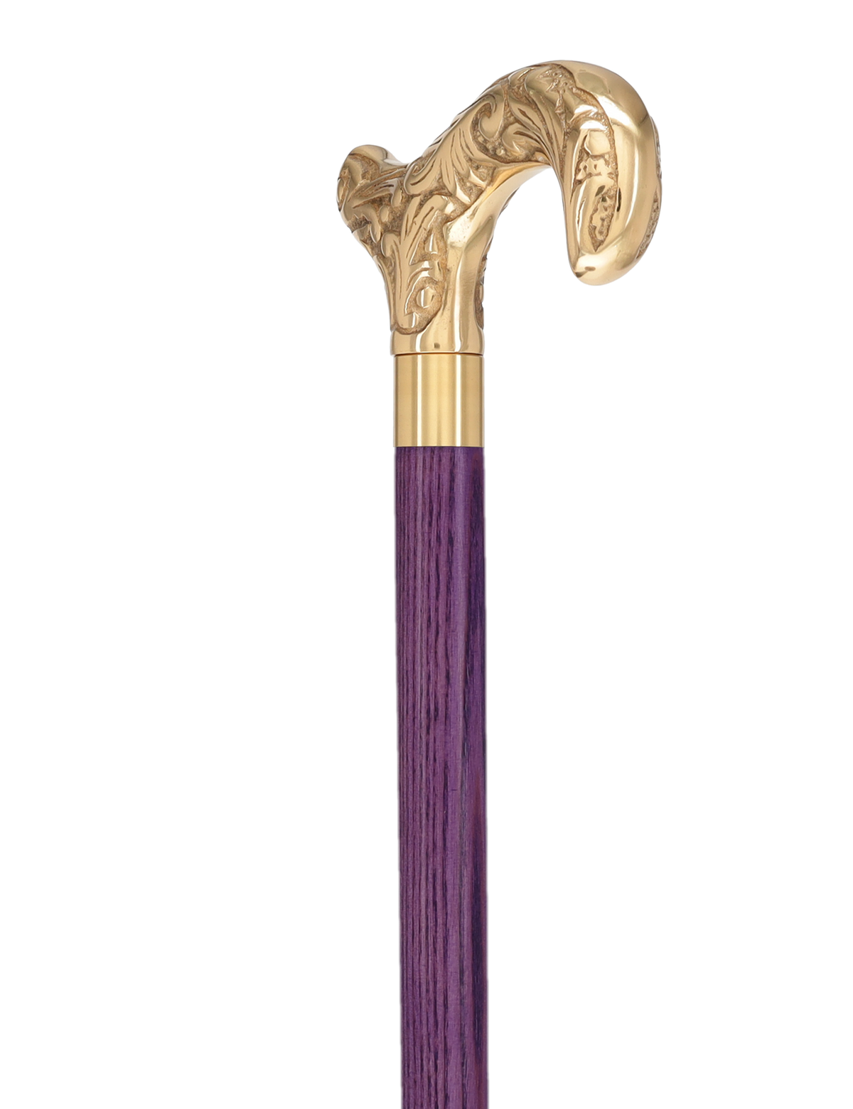 Premium Brass Derby Handle Cane: Stained Custom Color Shaft Brass Walking Canes - Tophatter Daily Deals