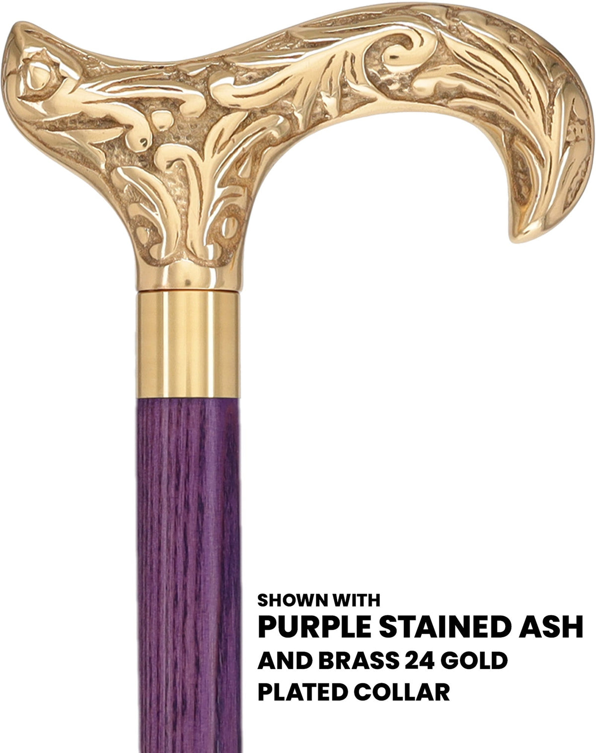 Premium Brass Derby Handle Cane: Stained Custom Color Shaft Brass Walking Canes - Tophatter Daily Deals