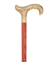 Premium Brass Derby Handle Cane: Stained Custom Color Shaft Brass Walking Canes - Tophatter Daily Deals
