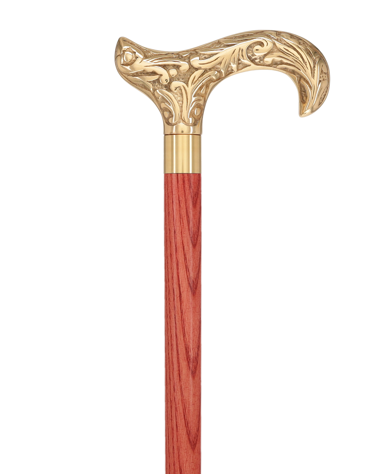 Premium Brass Derby Handle Cane: Stained Custom Color Shaft Brass Walking Canes - Tophatter Daily Deals