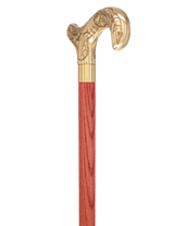 Premium Brass Derby Handle Cane: Stained Custom Color Shaft Brass Walking Canes - Tophatter Daily Deals