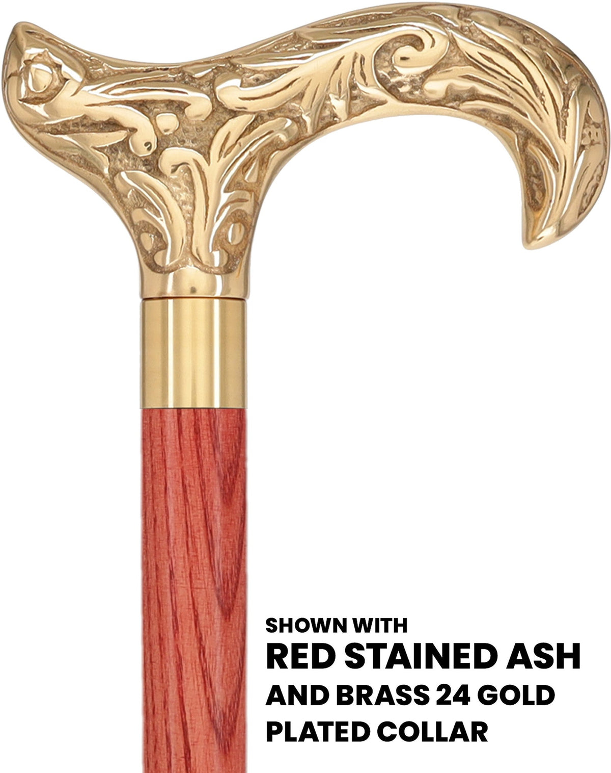 Premium Brass Derby Handle Cane: Stained Custom Color Shaft Brass Walking Canes - Tophatter Daily Deals
