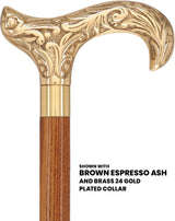 Premium Brass Derby Handle Cane: Stained Custom Color Shaft Brass Walking Canes - Tophatter Daily Deals