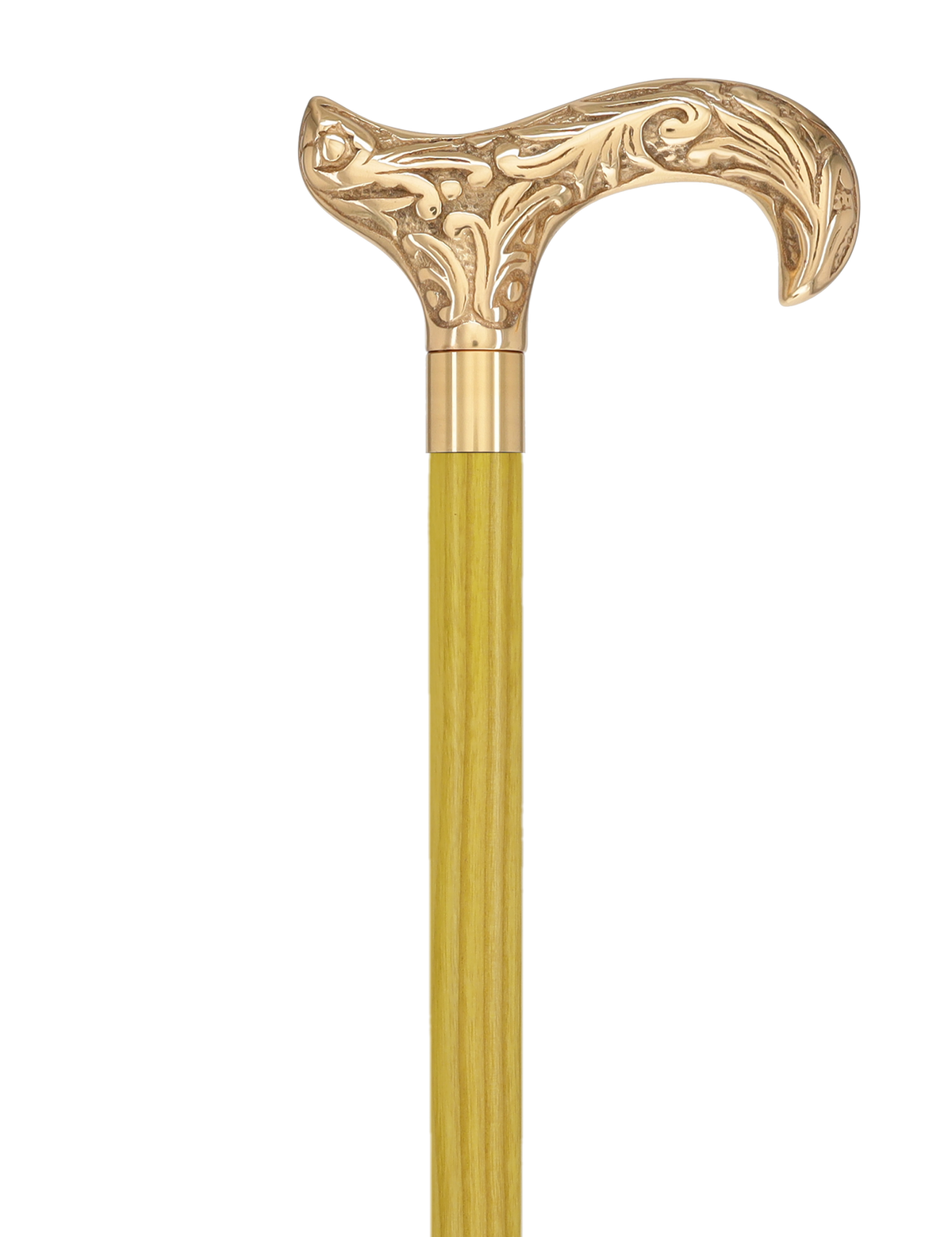 Premium Brass Derby Handle Cane: Stained Custom Color Shaft Brass Walking Canes - Tophatter Daily Deals
