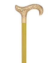 Premium Brass Derby Handle Cane: Stained Custom Color Shaft Brass Walking Canes - Tophatter Daily Deals