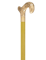 Premium Brass Derby Handle Cane: Stained Custom Color Shaft Brass Walking Canes - Tophatter Daily Deals