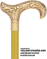 Premium Brass Derby Handle Cane: Stained Custom Color Shaft Brass Walking Canes - Tophatter Daily Deals