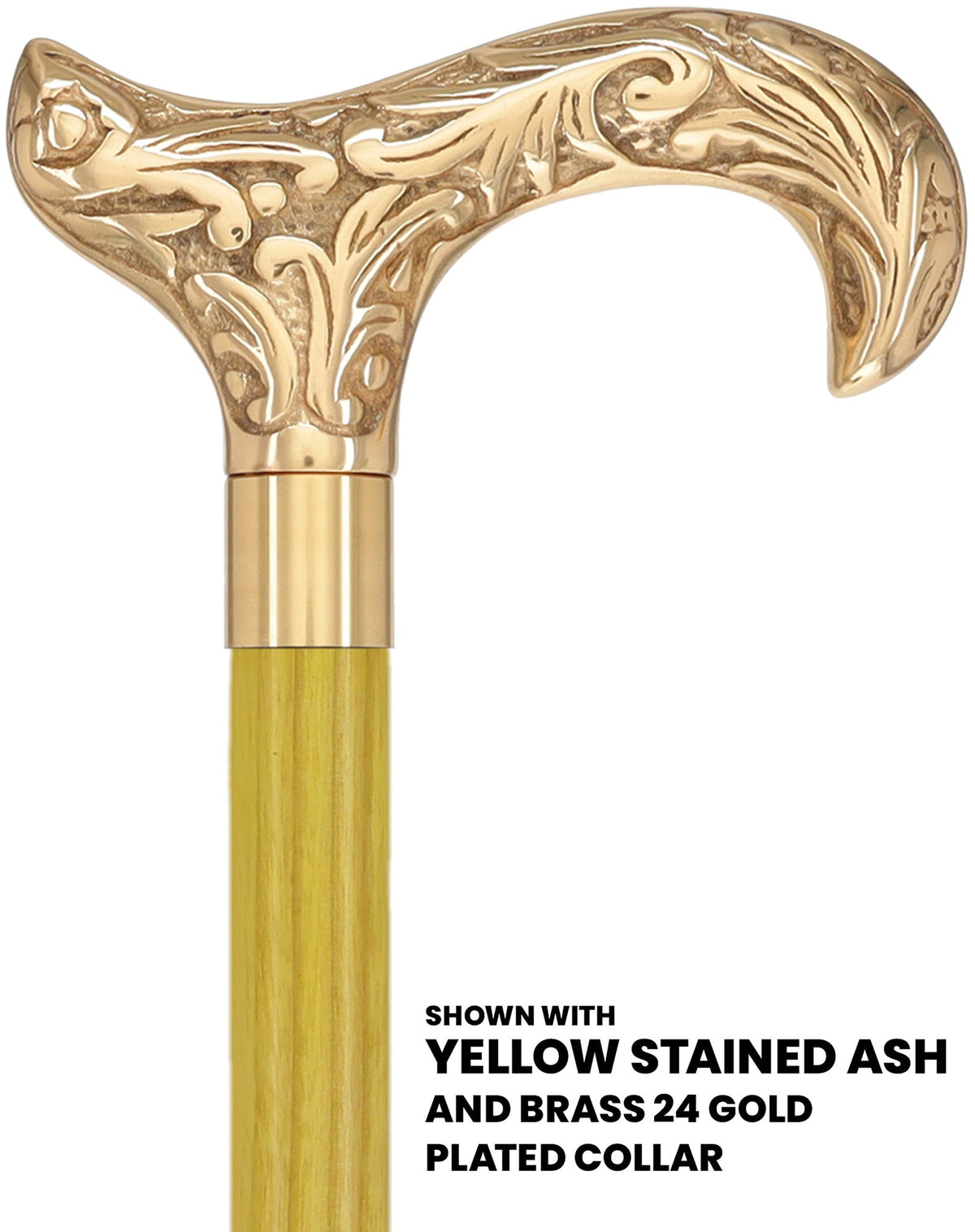Premium Brass Derby Handle Cane: Stained Custom Color Shaft Brass Walking Canes - Tophatter Daily Deals