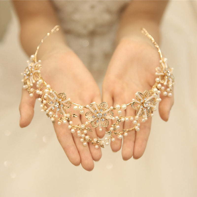 Bridal Jewelry Pearl Crystal Exquisite Headdress 0 - Tophatter Daily Deals