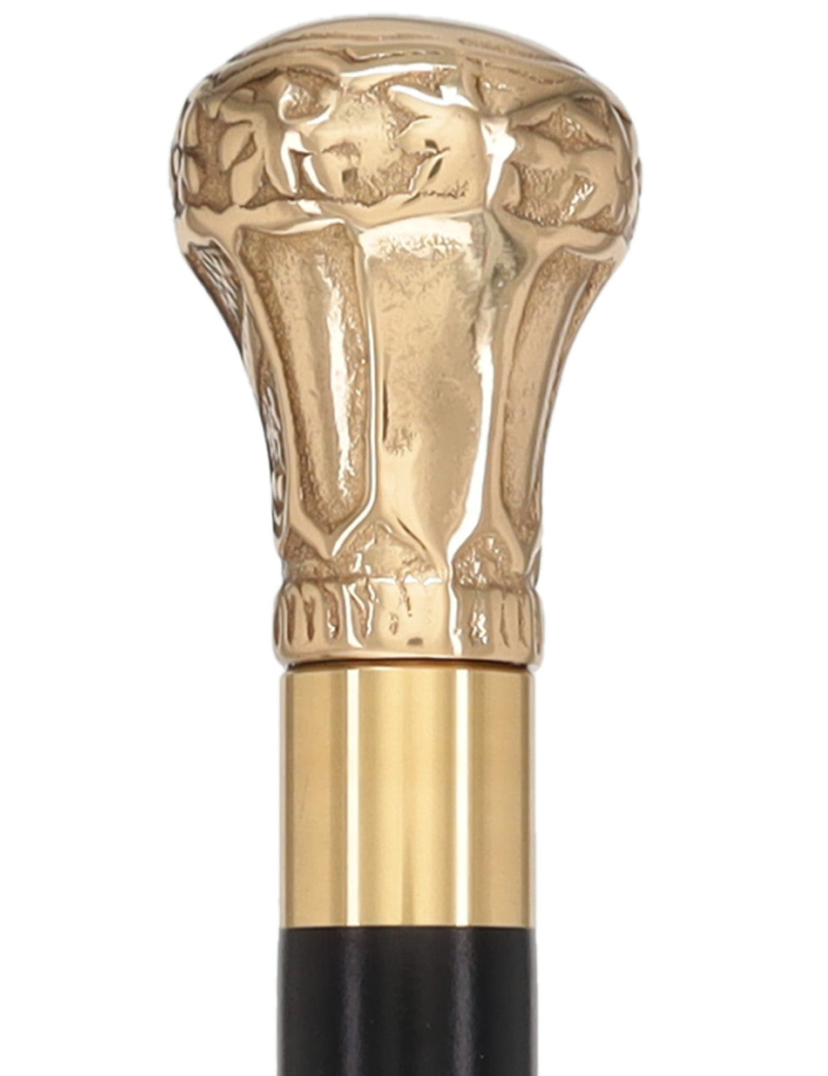 Premium Brass Knob Walking Cane: Custom Shaft & Collar Brass Walking Canes - Tophatter Daily Deals