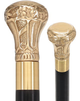 Premium Brass Knob Walking Cane: Custom Shaft & Collar Brass Walking Canes - Tophatter Daily Deals