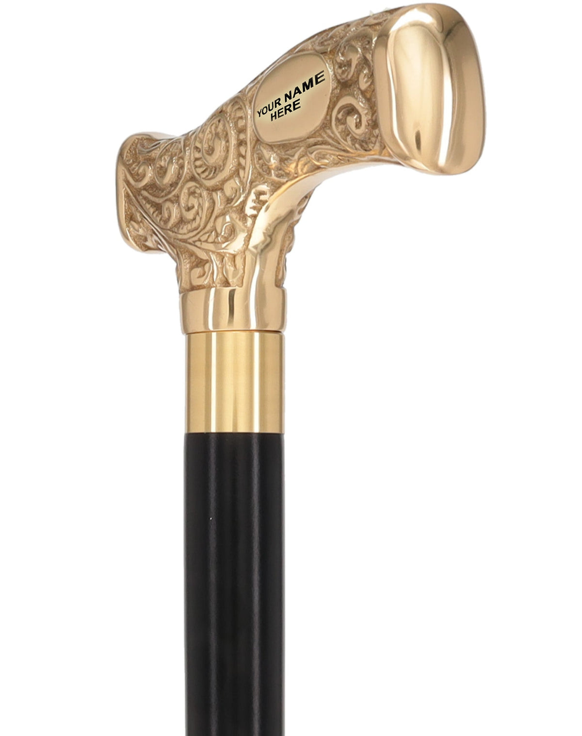 Make It Yours: Premium Brass Cane w/ Personalized Engraving Walking Cane Engraving - Tophatter Daily Deals