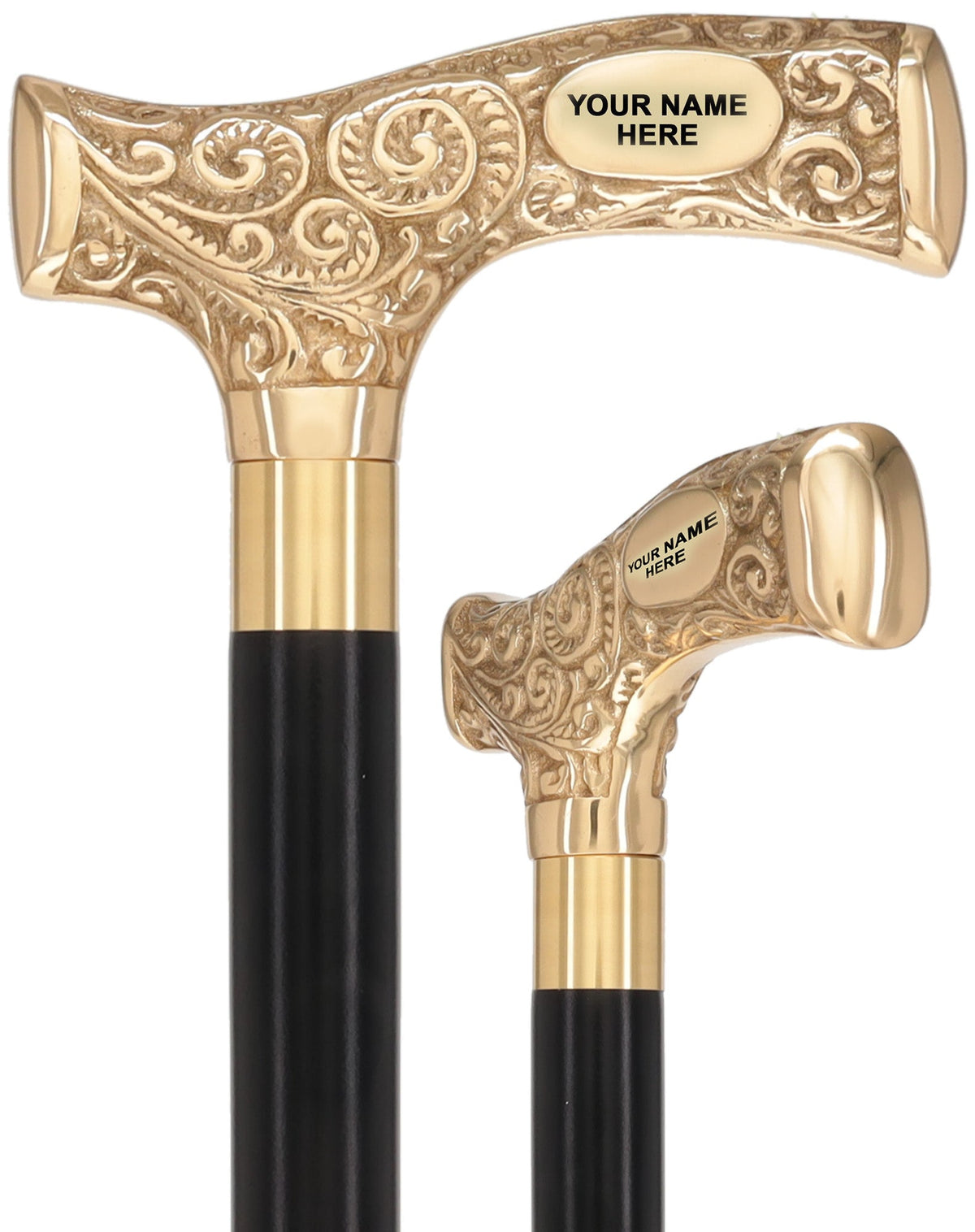 Make It Yours: Premium Brass Cane w/ Personalized Engraving Walking Cane Engraving - Tophatter Daily Deals