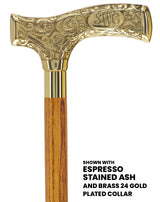 Make It Yours: Premium Brass Cane w/ Personalized Engraving Ash (Brown Espresso) (+$7.00) Walking Cane Engraving - Tophatter Daily Deals
