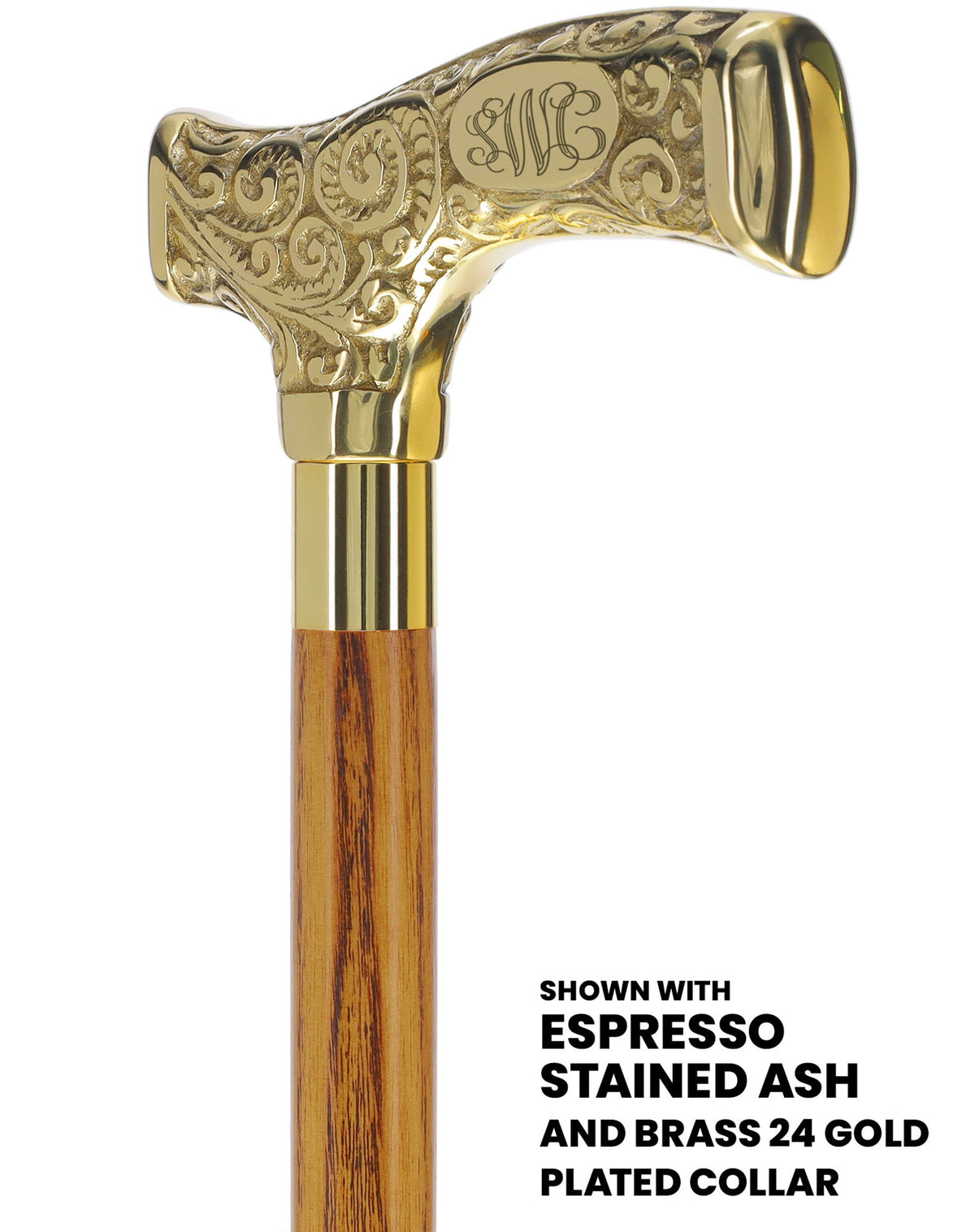 Make It Yours: Premium Brass Cane w/ Personalized Engraving Walking Cane Engraving - Tophatter Daily Deals