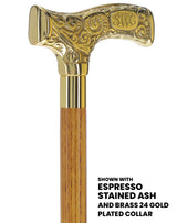Make It Yours: Premium Brass Cane w/ Personalized Engraving Walking Cane Engraving - Tophatter Daily Deals