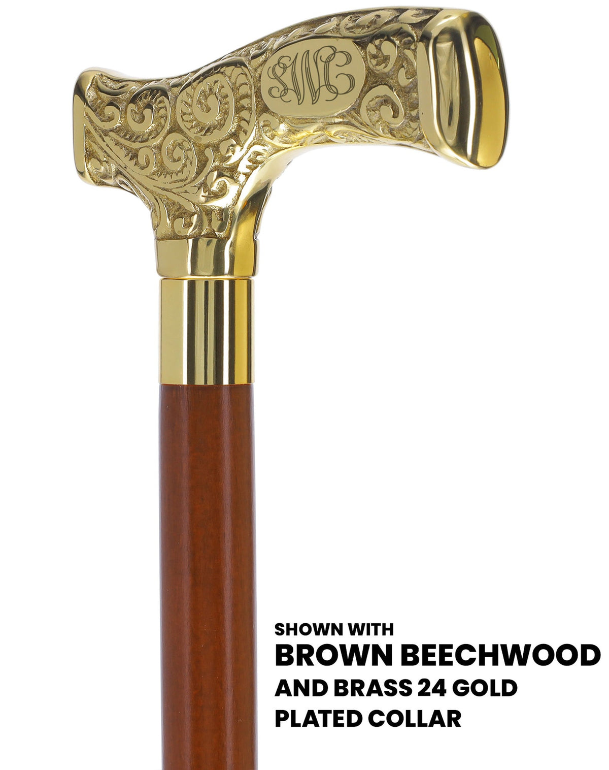 Make It Yours: Premium Brass Cane w/ Personalized Engraving Walking Cane Engraving - Tophatter Daily Deals