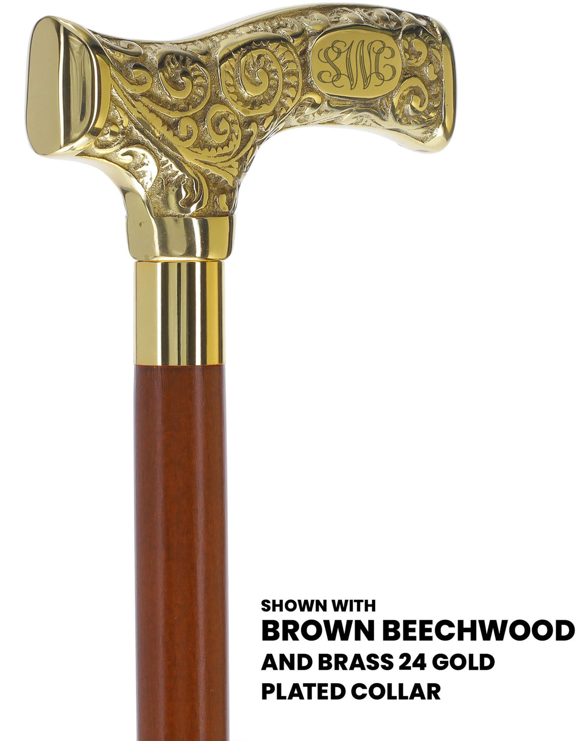 Make It Yours: Premium Brass Cane w/ Personalized Engraving Walking Cane Engraving - Tophatter Daily Deals