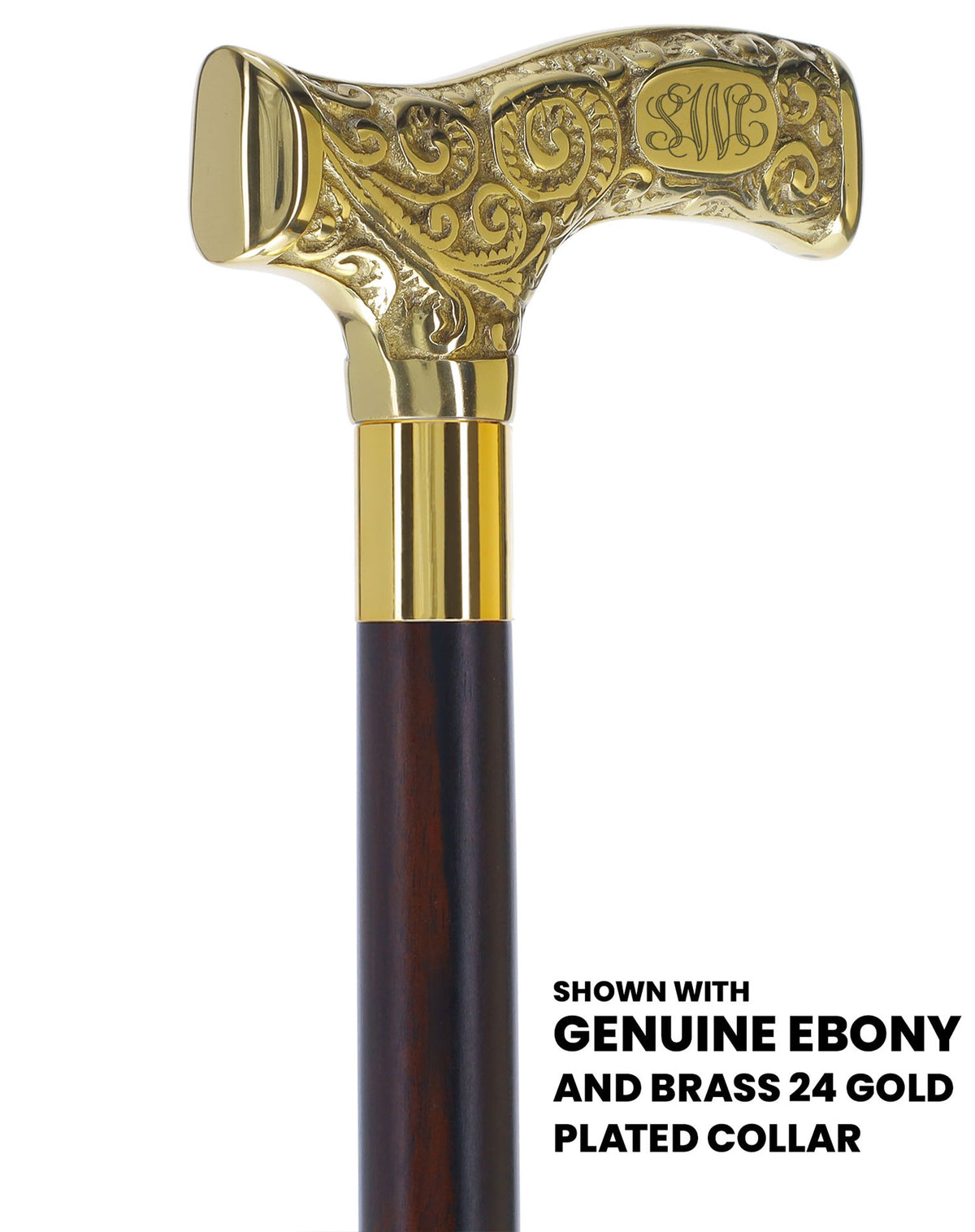 Make It Yours: Premium Brass Cane w/ Personalized Engraving Walking Cane Engraving - Tophatter Daily Deals