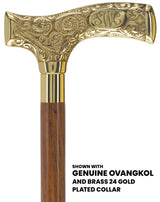 Make It Yours: Premium Brass Cane w/ Personalized Engraving Genuine Ovangkol (+$19.00) Walking Cane Engraving - Tophatter Daily Deals