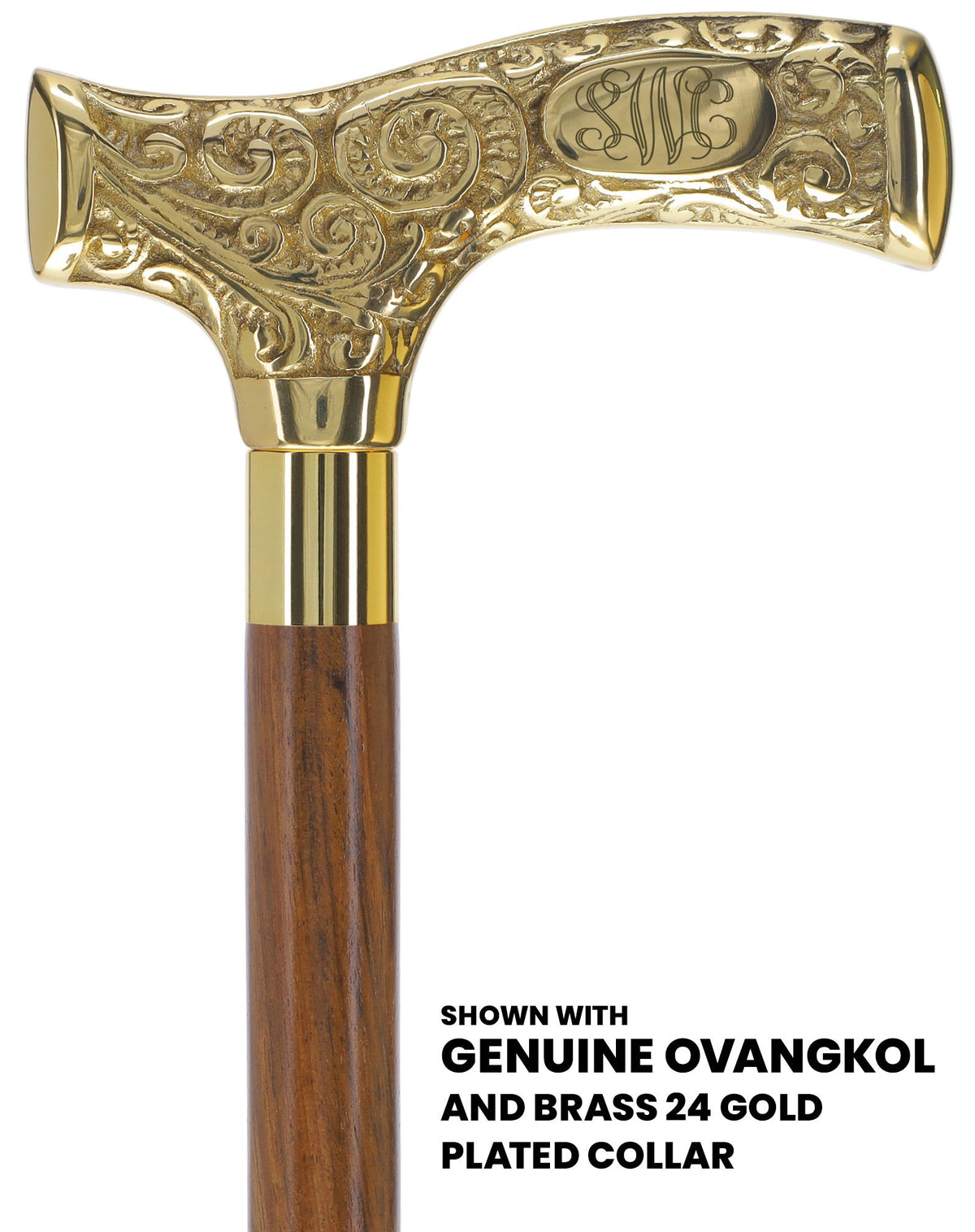 Make It Yours: Premium Brass Cane w/ Personalized Engraving Genuine Ovangkol (+$19.00) Walking Cane Engraving - Tophatter Daily Deals
