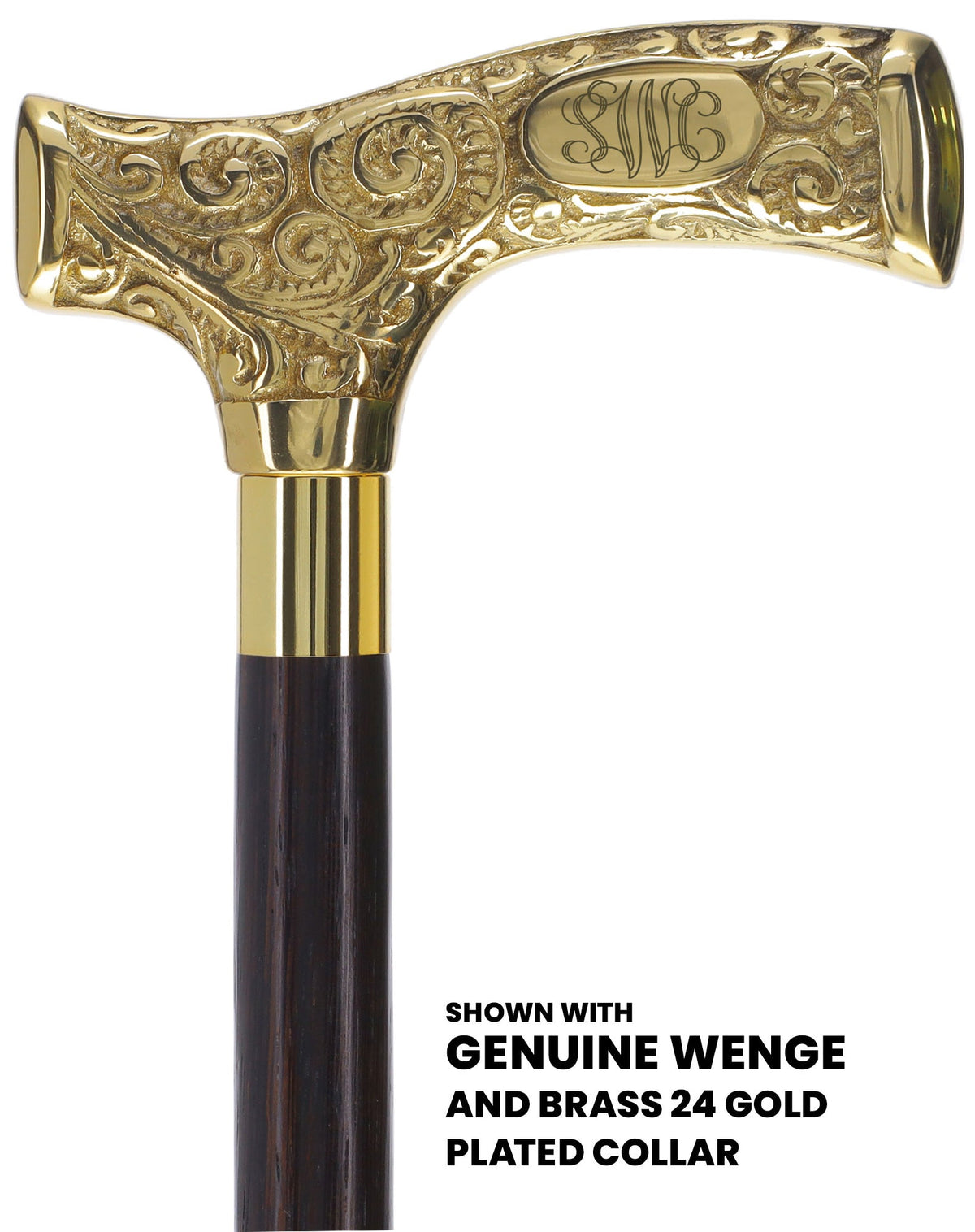 Make It Yours: Premium Brass Cane w/ Personalized Engraving Genuine Wenge (+$28.00) Walking Cane Engraving - Tophatter Daily Deals