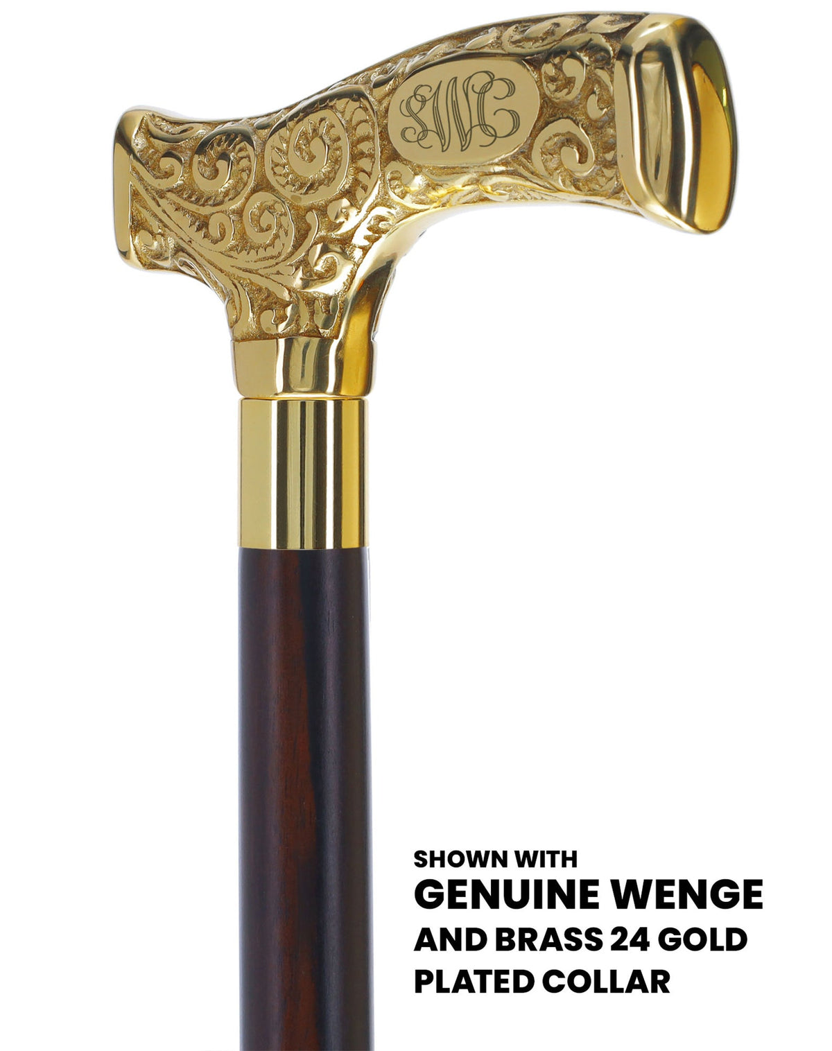 Make It Yours: Premium Brass Cane w/ Personalized Engraving Walking Cane Engraving - Tophatter Daily Deals