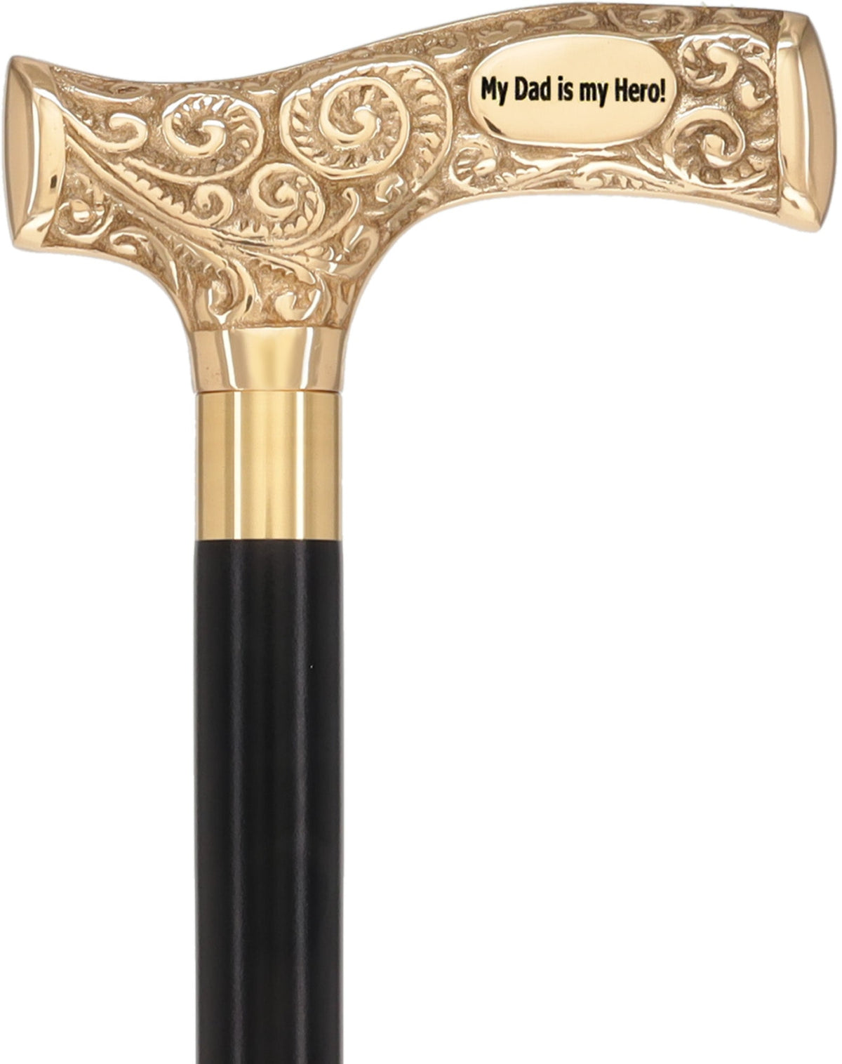 Father's Day Engraved Premium Brass Fritz Handle Walking Cane Walking Cane Engraving - Tophatter Daily Deals