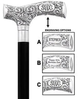 Make It Yours: Premium Chrome Cane w/ Personalized Engraving Walking Cane Engraving - Tophatter Daily Deals
