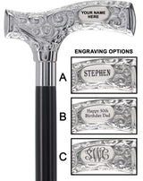 Make It Yours: Premium Chrome Cane w/ Personalized Engraving Walking Cane Engraving - Tophatter Daily Deals