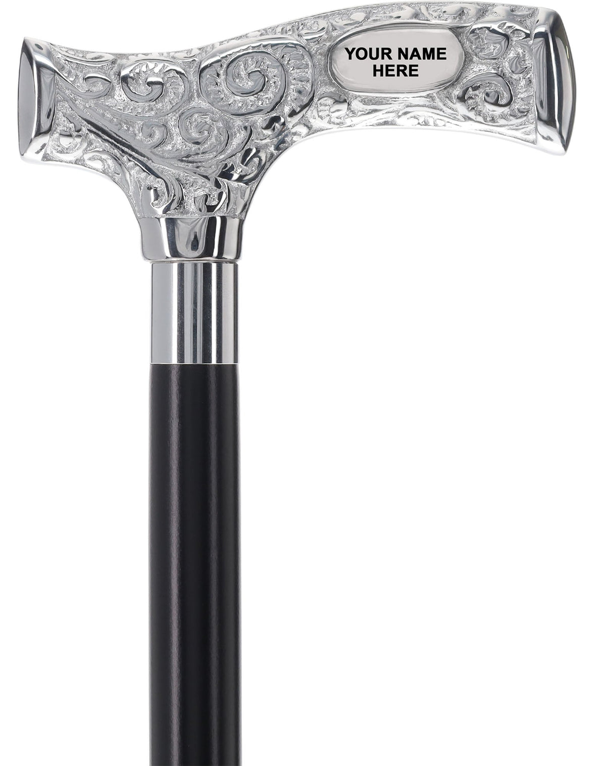 Make It Yours: Premium Chrome Cane w/ Personalized Engraving Walking Cane Engraving - Tophatter Daily Deals