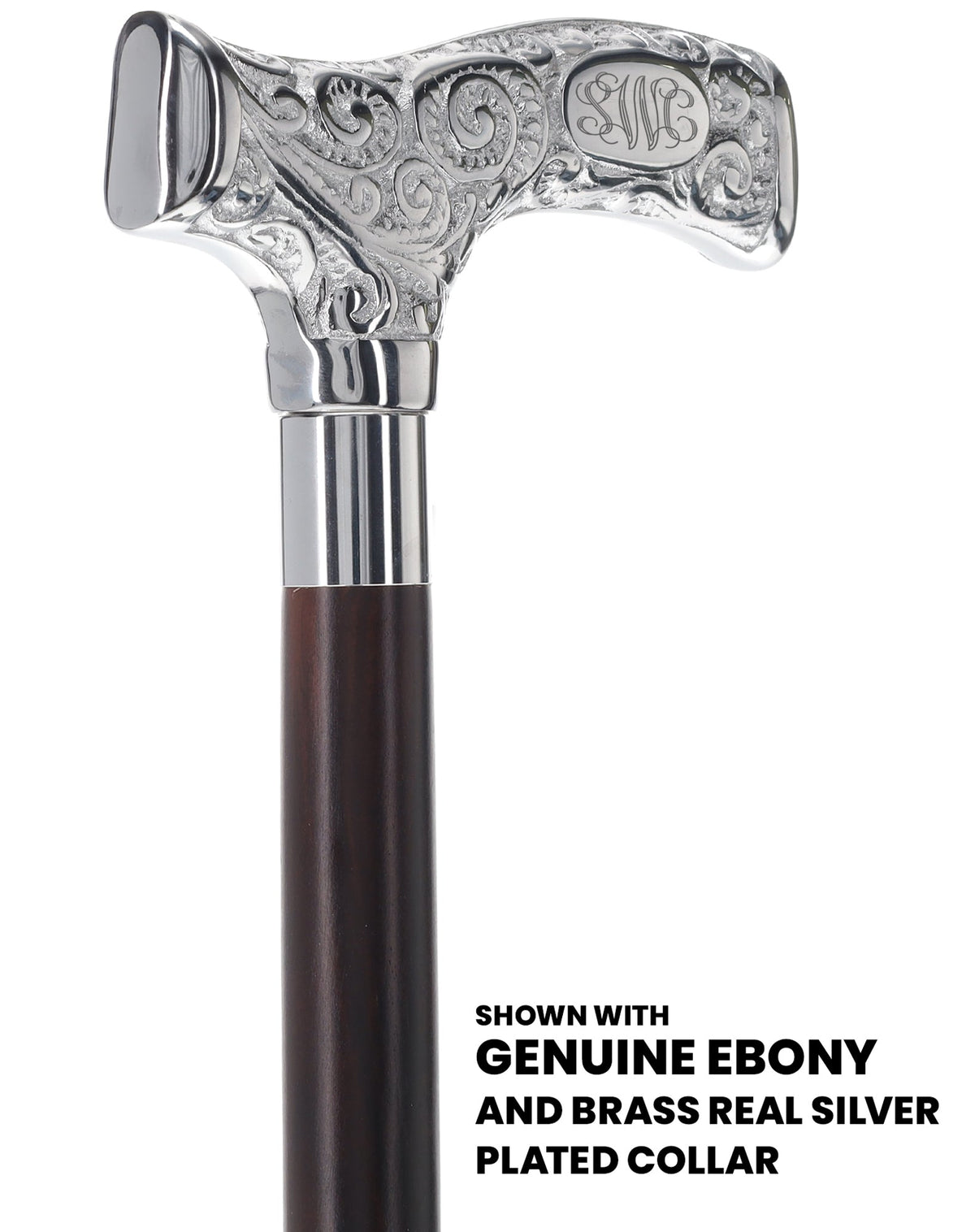 Make It Yours: Premium Chrome Cane w/ Personalized Engraving Walking Cane Engraving - Tophatter Daily Deals