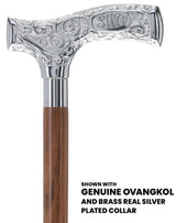 Make It Yours: Premium Chrome Cane w/ Personalized Engraving Genuine Ovangkol (+$19.00) Walking Cane Engraving - Tophatter Daily Deals
