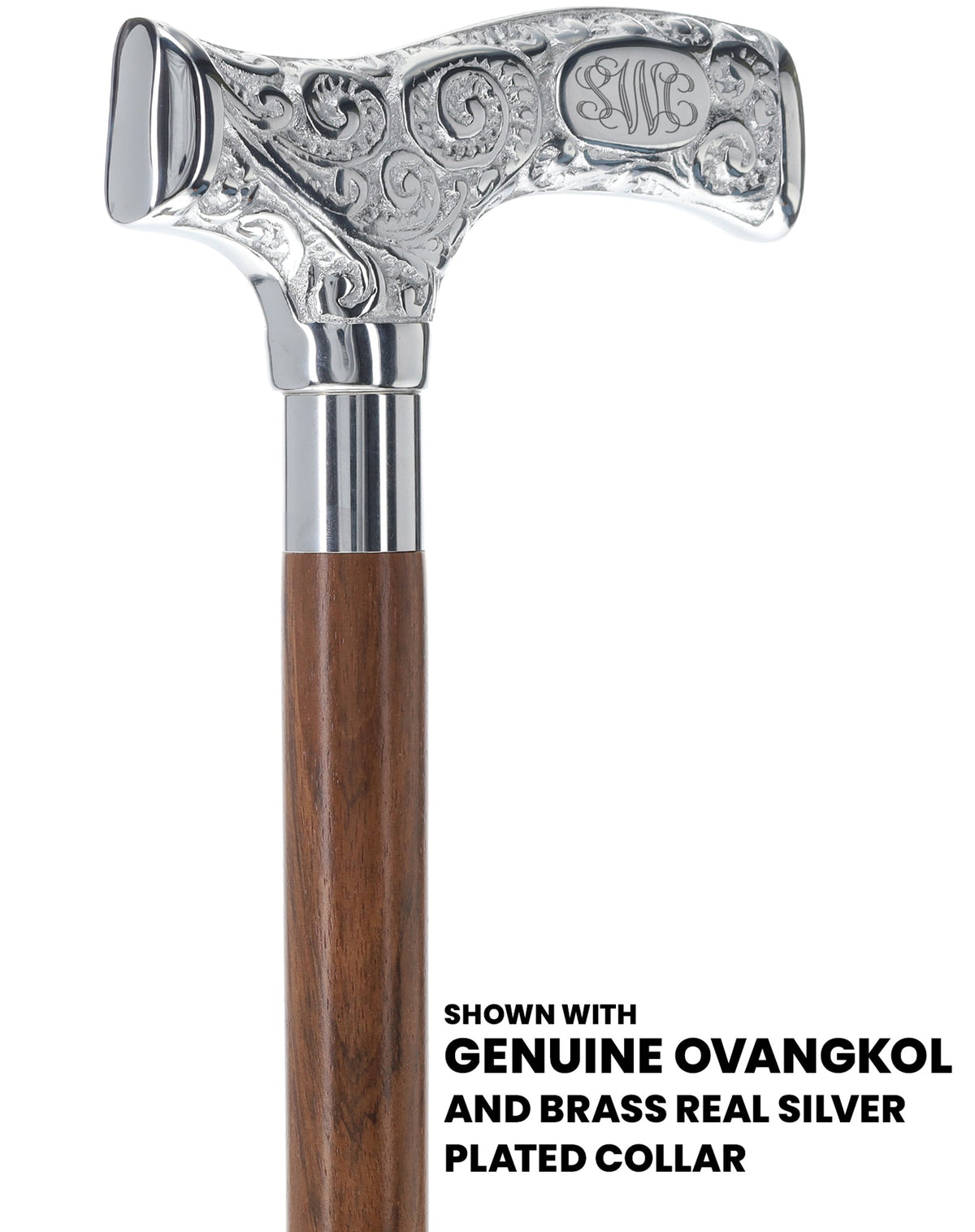 Make It Yours: Premium Chrome Cane w/ Personalized Engraving Walking Cane Engraving - Tophatter Daily Deals